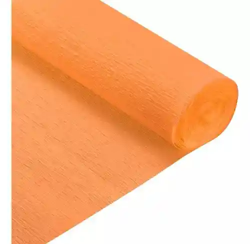 Papel Crepe Color Naranja Por Unidad, Tamaño: 51 X 76 Cm