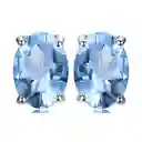 Aretes Topos Para Mujer Con Topacio Natural En Plata 925