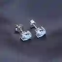 Aretes Topos Para Mujer Con Topacio Natural En Plata 925