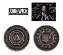 1 Moneda John Wick Keanu Reeves Adjudicadora Metal Negro