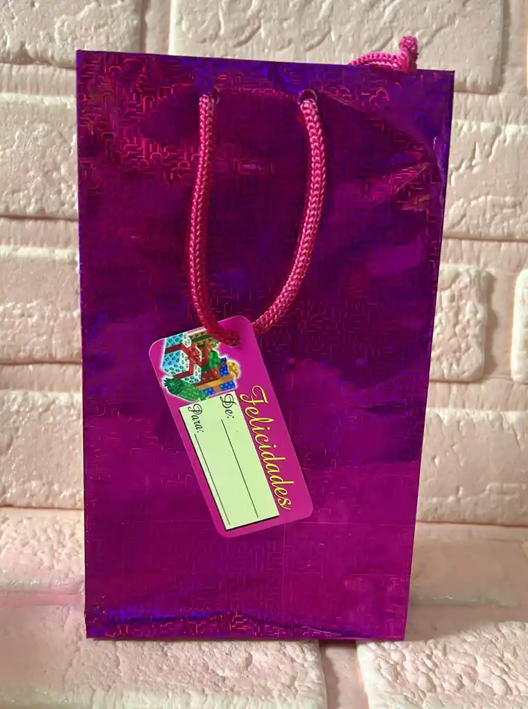 Bolsa Regalo Metalizada Holograma Talla S (( 11*20*4 )) Colores Dama