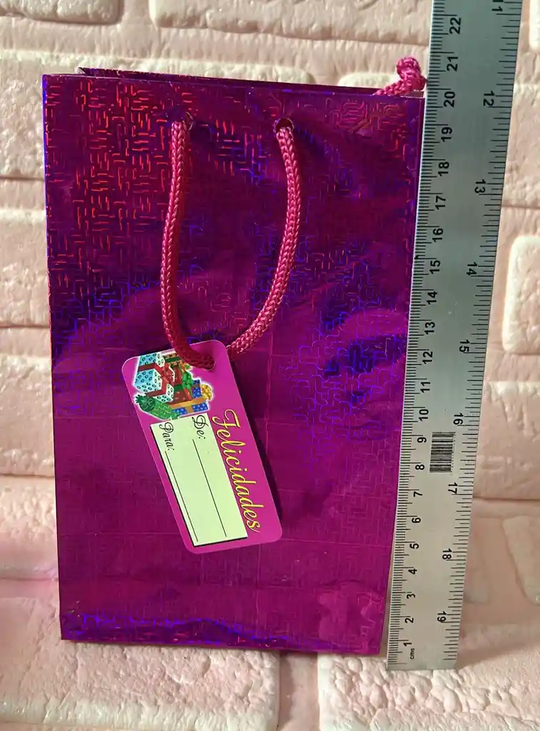 Bolsa Regalo Metalizada Holograma Talla S (( 11*20*4 )) Colores Dama