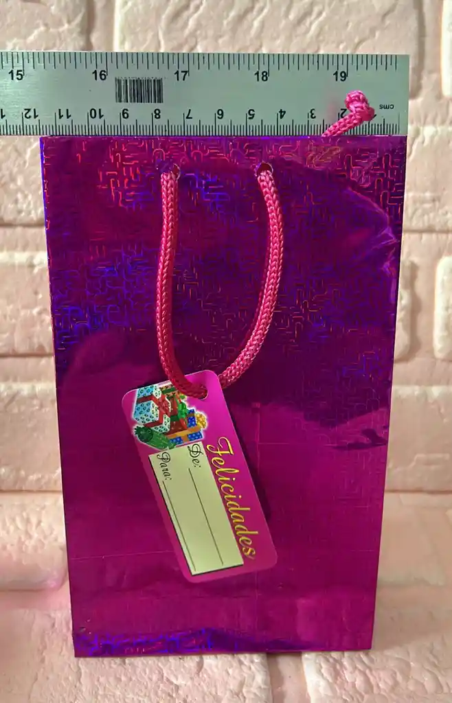 Bolsa Regalo Metalizada Holograma Talla S (( 11*20*4 )) Colores Dama