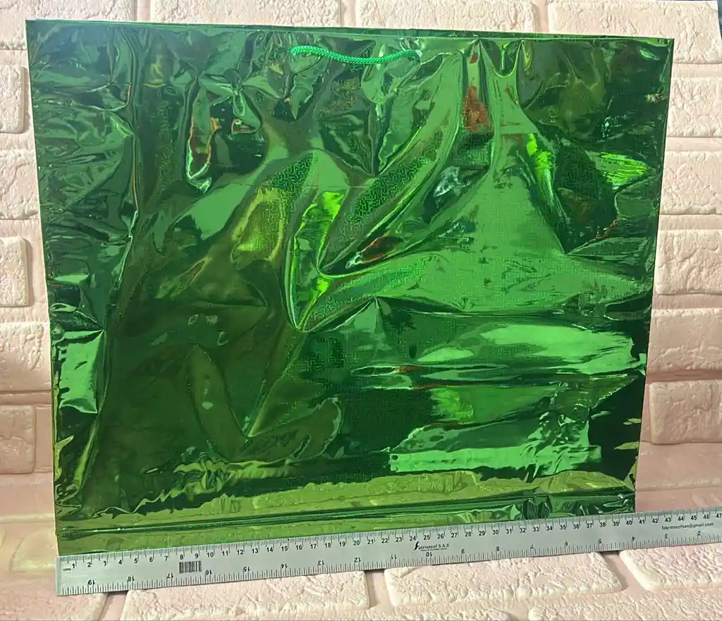 Bolsa Regalo Metalizada Holograma Talla Xl (( 35*41*6 )) Colores De Hombre