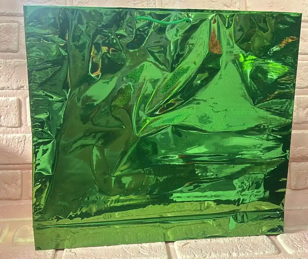 Bolsa Regalo Metalizada Holograma Talla Xl (( 35*41*6 )) Colores De Hombre