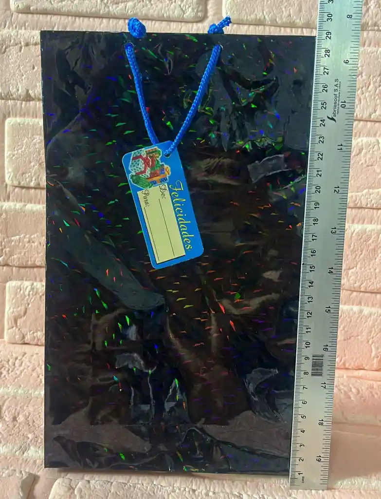 Bolsa Regalo Metalizada Holograma Talla Xm (( 27*17*6 )) Colores De Hombre