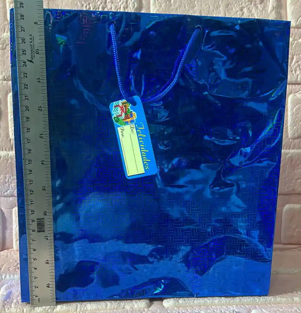 Bolsa Regalo Metalizada / Holograma Talla M (( 29*26*6 )) Colores De Hombre