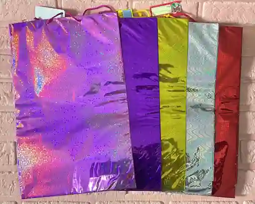 Bolsa Regalo Metalizada / Holograma Talla L (( 26*41*7 )) Colores De Dama