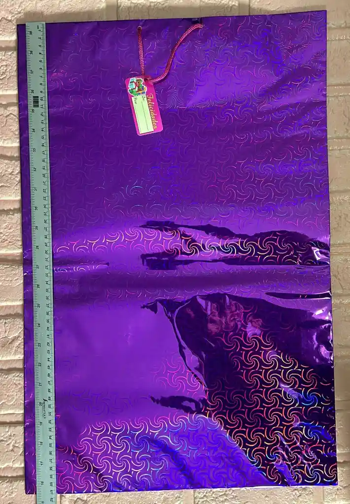 Bolsa Regalo Metalizada Holograma Talla Gigante (( 61*41*9 )) Colores De Dama