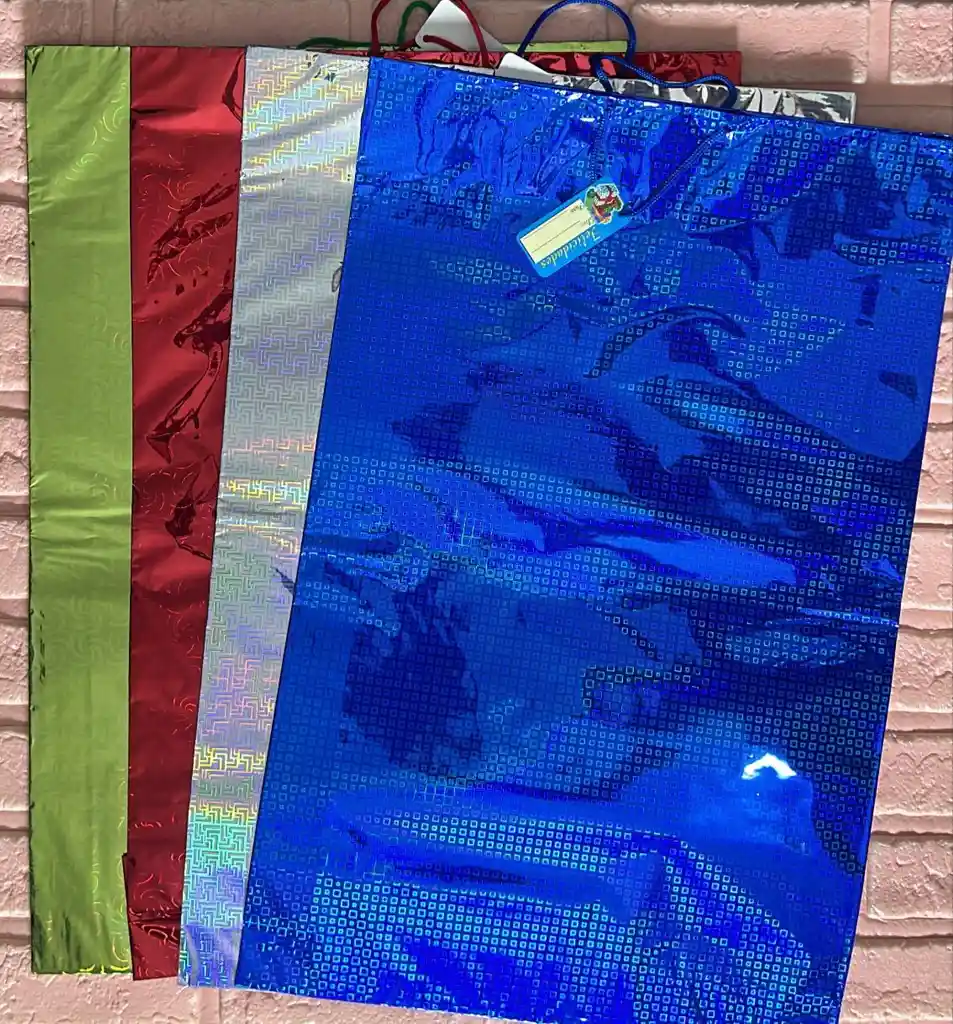 Bolsa Regalo Metalizada / Holograma Talla Gigante (( 61*41*9 )) Colores De Hombre