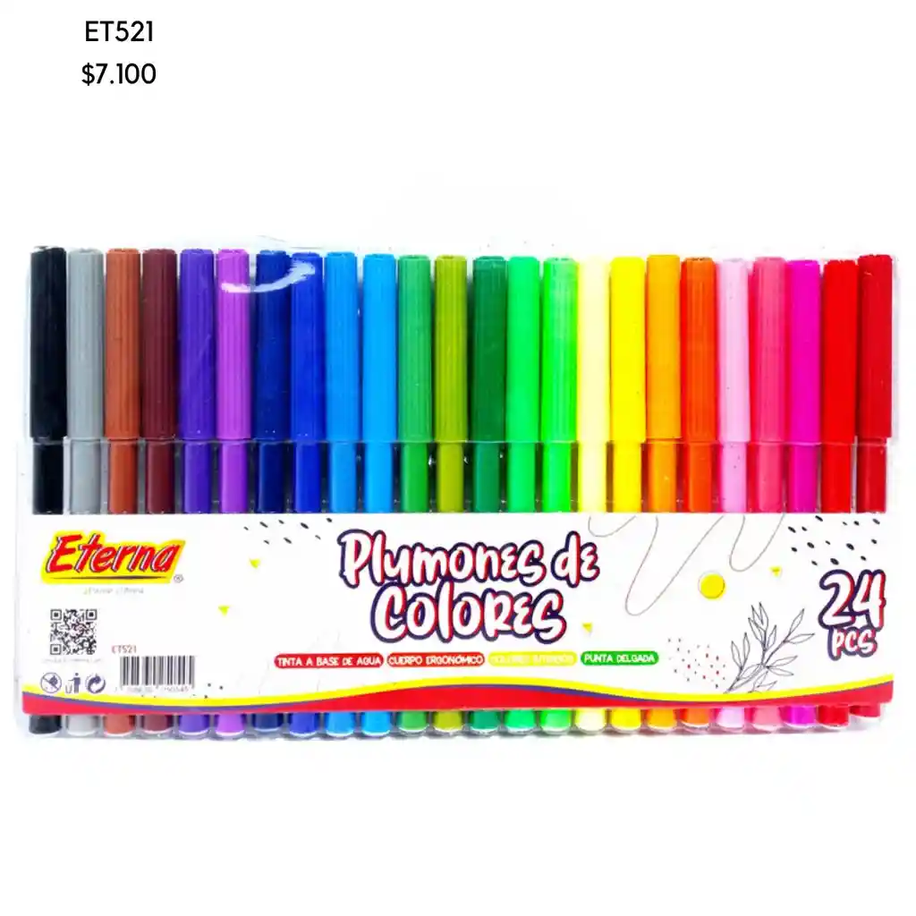 Plumones Eterna De Colores X24 Piezas