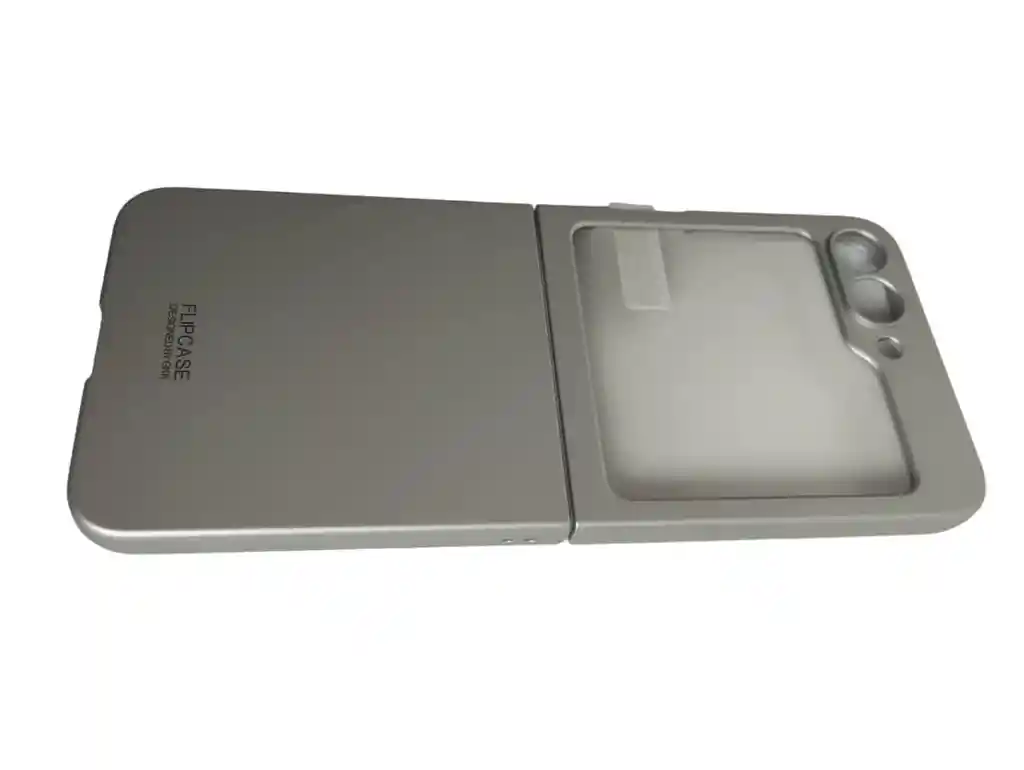 Estuche Para Samsung Galaxy Z Flip 6 Acrilico + Glass Plata