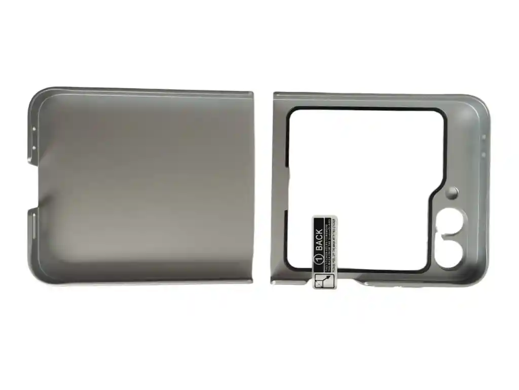 Estuche Para Samsung Galaxy Z Flip 6 Acrilico + Glass Plata