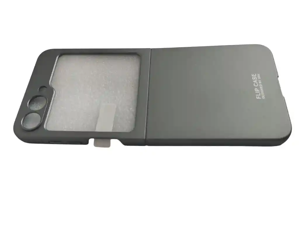 Estuche Para Samsung Galaxy Z Flip 6 Acrilico + Glass Gris