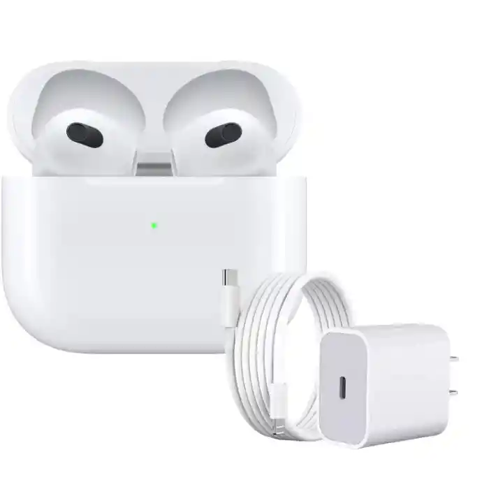 Airpods 3 Audifonos Calidad 1.1 + Cargador Iphone 20w Carga Rapida