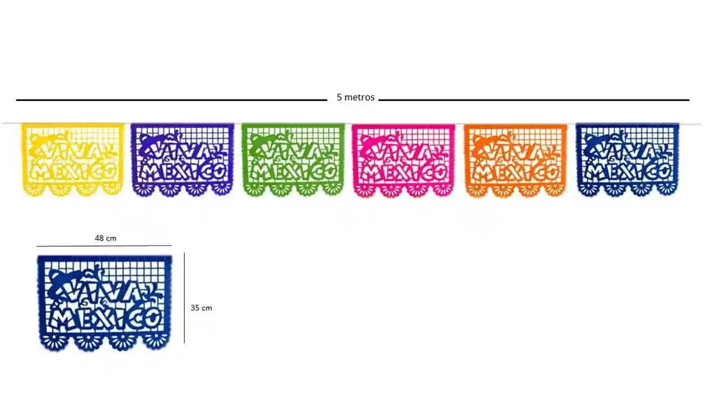 Guirnalda Mexicana Viva Mexico Por 50 Metros