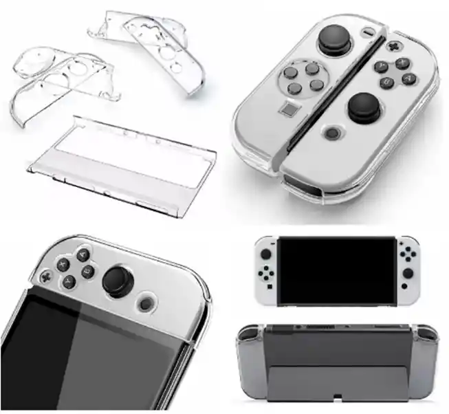 Carcasa Protector Y Vidrio Antigolpes Para Switch Oled