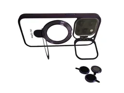 Estuche Para Iphone 15 Pro Soporte Duo Kit Lentes En Morado