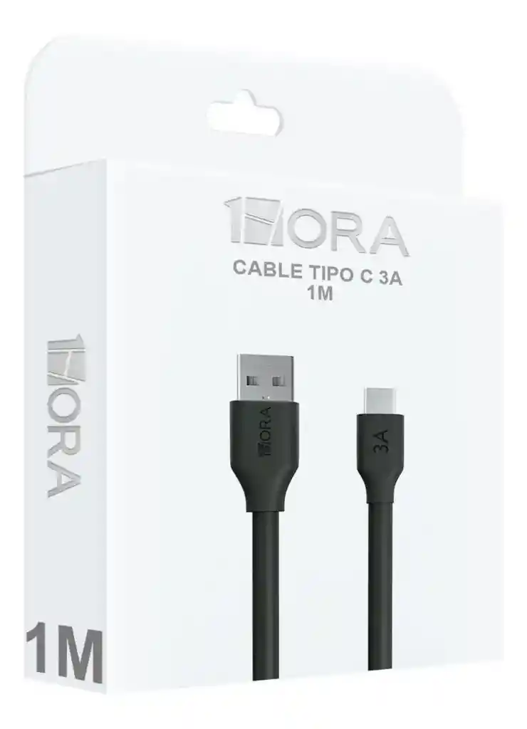 Cable Usb A Tipo C De Carga Rápida Y Transferencia De Datos 1hora Negro Cab251