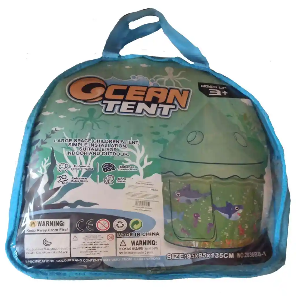 Juguete Carpa Infantil Océano Con Diseño De Tiburones Niños