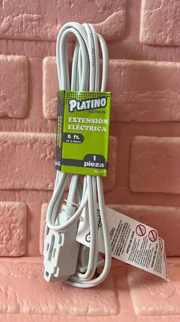 Extencion Electrica 6ft 1.8 Metros Cable Blanco