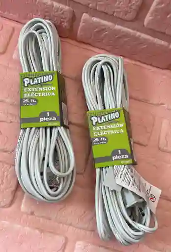 Extencion Electrica 25ft 7.6 Metros Cable Blanco