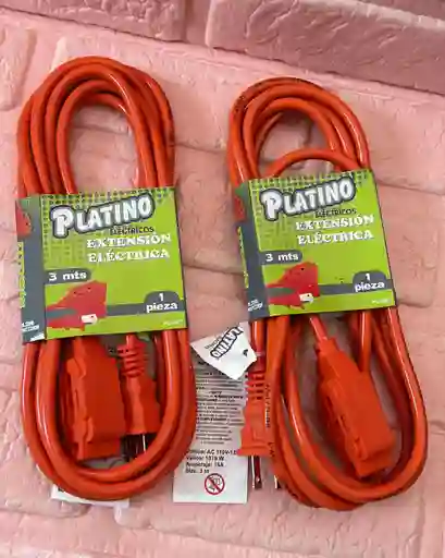 Extencion Electrica Cable Naranja 3 Metros
