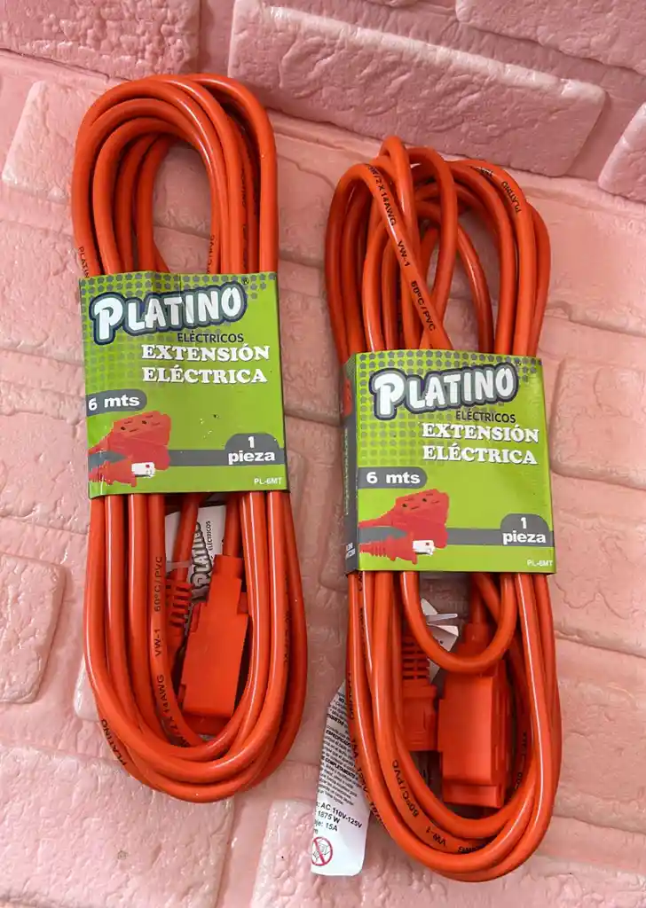 Extencion Electrica Cable Naranja 6 Metros