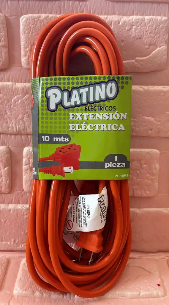 Extencion Electrica Cable Naranja 10 Metros