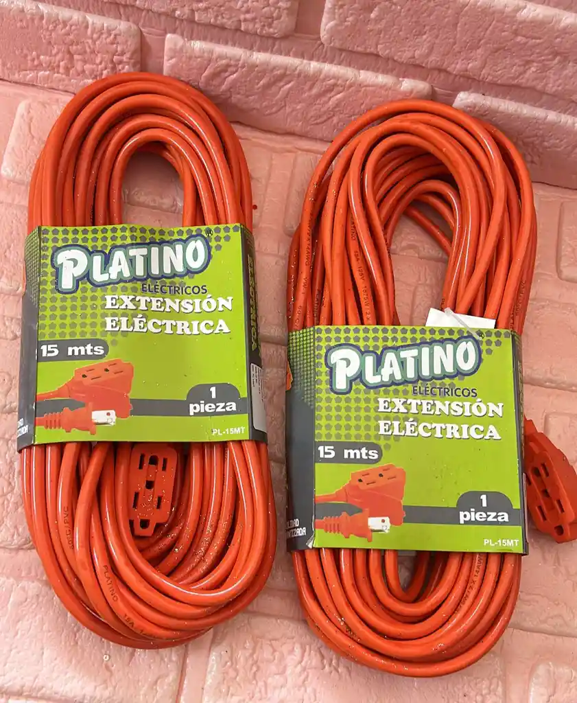 Extencion Electrica Cable Naranja 15 Metros