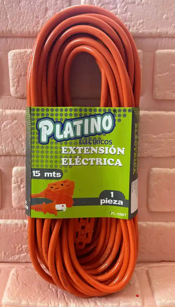 Extencion Electrica Cable Naranja 15 Metros