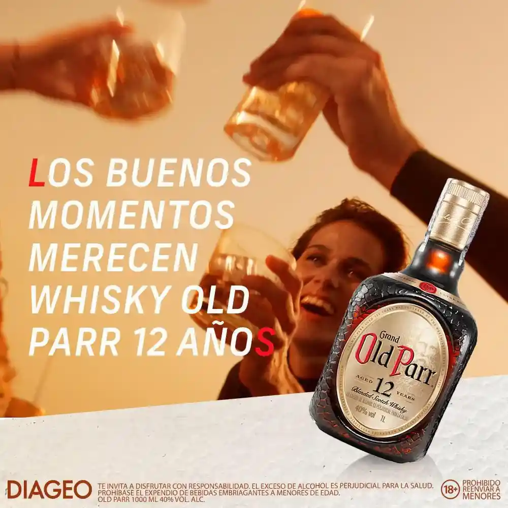 Old Parr Whisky Premium Escocés 12 Años 1000ml