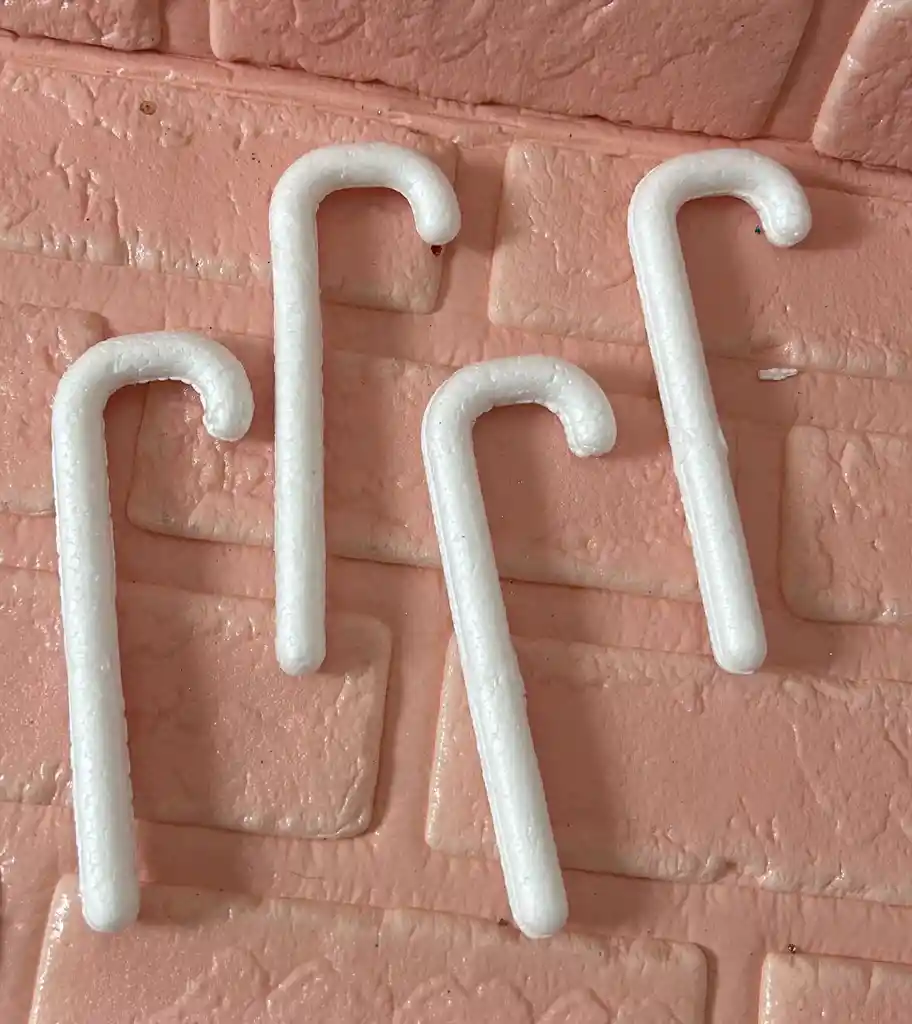 Baston Icopor Navidad 14cm Paquete X6