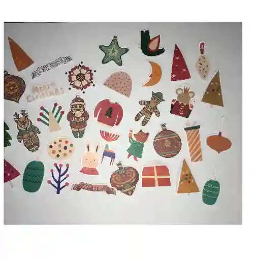 Sticker De Navidad Paquete X30 Unidades