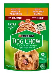 Dog Chow Adultos Minis Y Pequeños Con Carne 100g