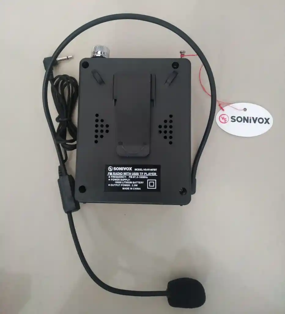 Parlante Megafono Con Micrófono Tipo Diadema Bluetooth Sonivox