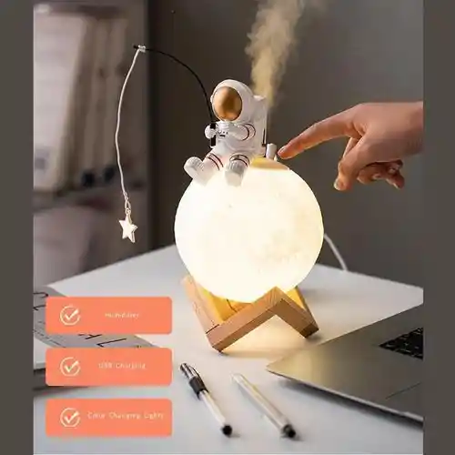 Humidificador Lampara Led Luna Astronauta