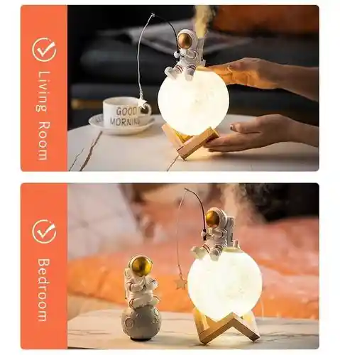 Humidificador Lampara Led Luna Astronauta