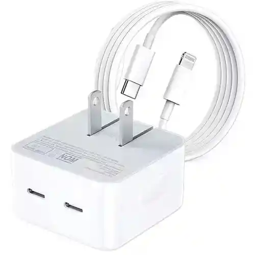Cargador Iphone Carga Rapida Para Carga Doble + Cable Lightning 50w