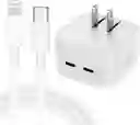 Cargador Iphone Carga Rapida Para Carga Doble + Cable Lightning 50w