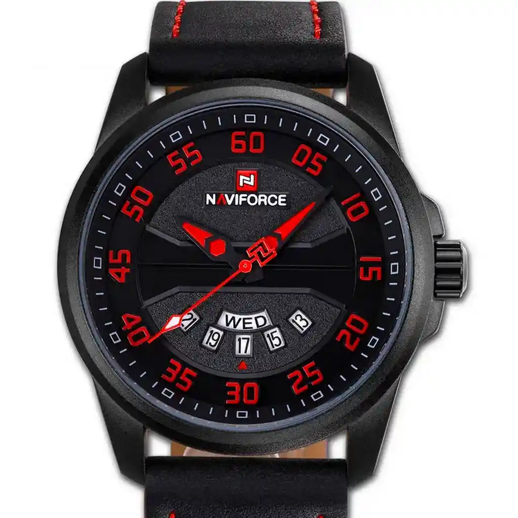 Reloj Naviforce Original Nf 9124 Cuero Hombre + Estuche