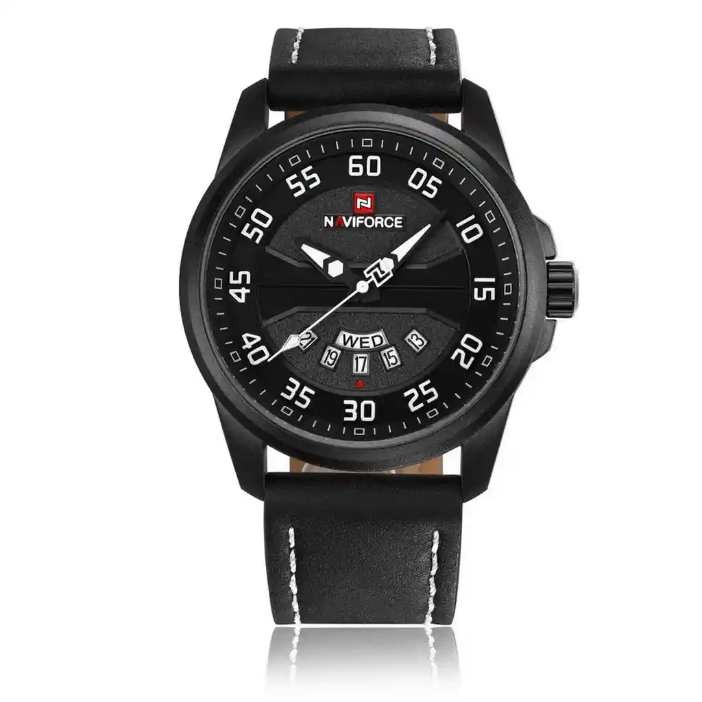 Reloj Naviforce Original Nf 9124 Cuero Hombre + Estuche