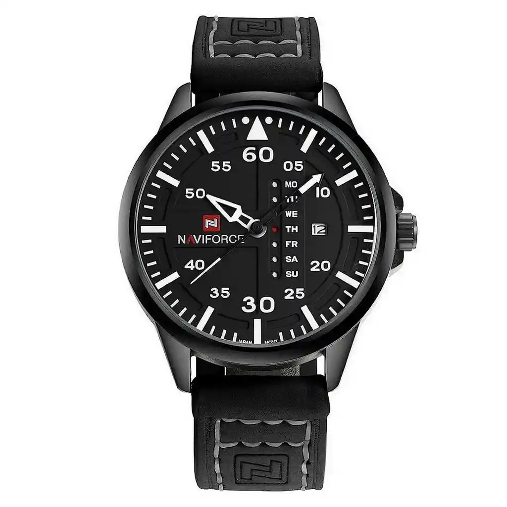 Reloj Naviforce Original Nf 9074 Cuero Hombre + Estuche