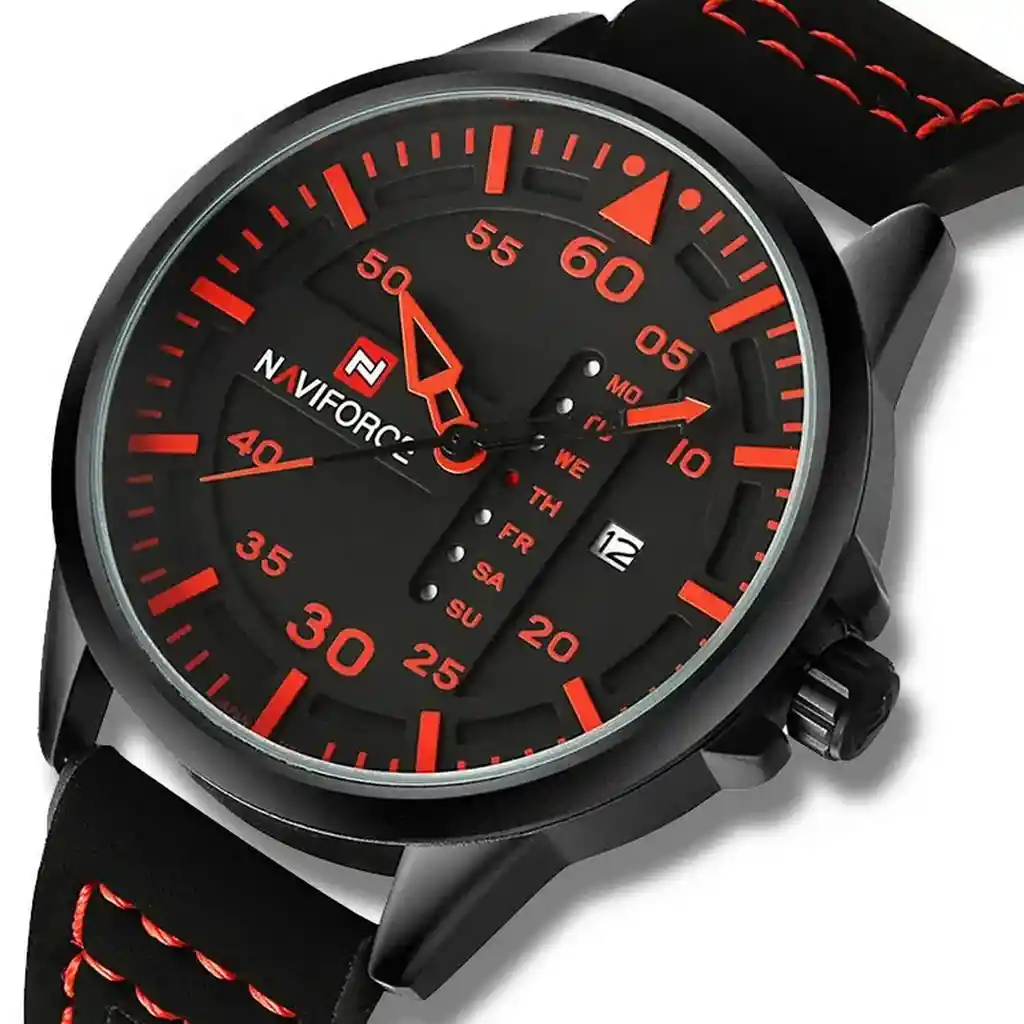 Reloj Naviforce Original Nf 9074 Cuero Hombre + Estuche