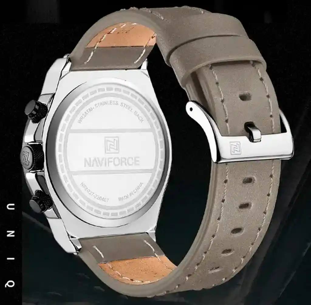 Reloj Naviforce Original Nf 8027 Cuero Hombre + Estuche