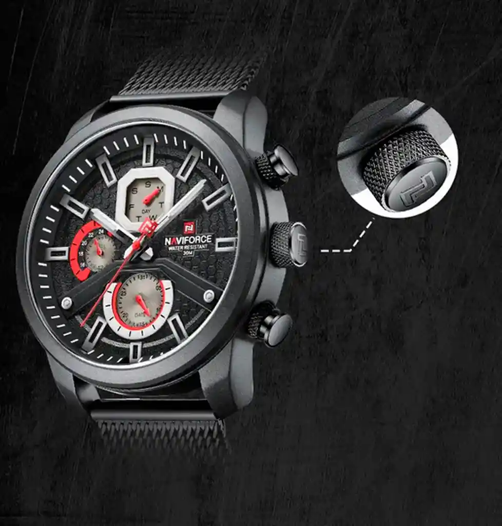 Reloj Naviforce Original Nf 9211 Acero Inoxidable + Estuche