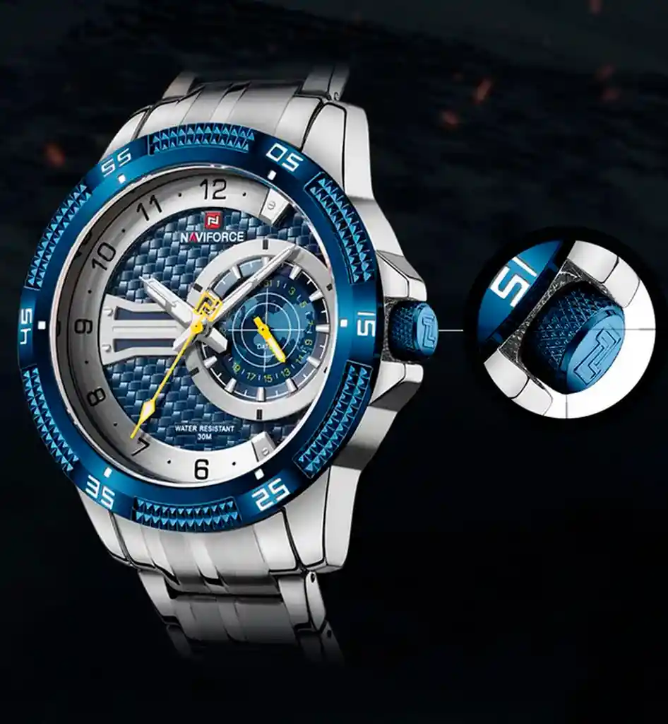 Reloj Naviforce Original Nf 9206 Acero Inoxidable + Estuche