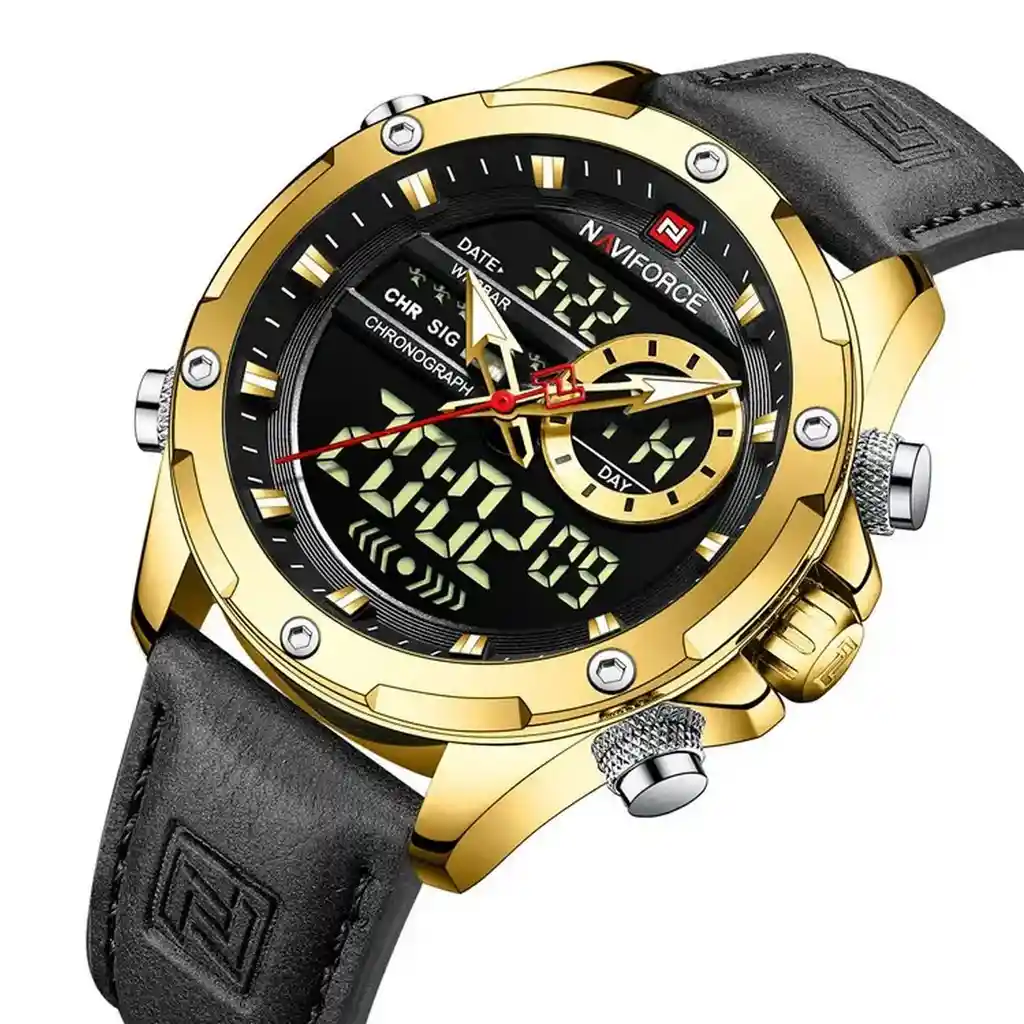 Reloj Naviforce Original Nf 9208 Casual Cuero + Estuche