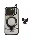 Estuche Para Iphone 15 Pro Soporte Duo Kit Lentes En Negro