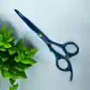 Tijera Profesional Corte De Cabello (filo Liso) Azul